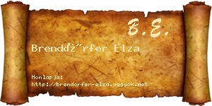 Brendörfer Elza névjegykártya